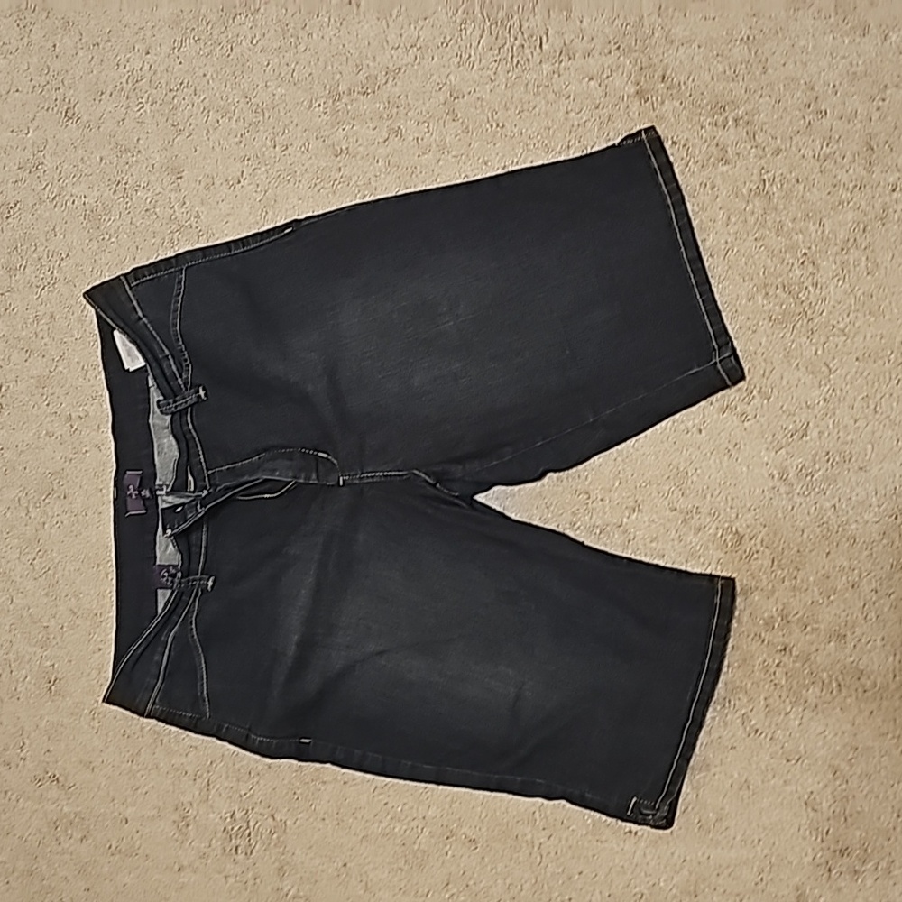 NxD Womens Plus Dark Wash Shorts